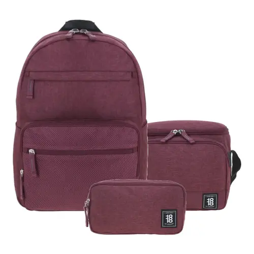 Kit Escolar 1818 by Chenson (Mochila + Lonchera + Lapicera) Magenta Juvenil - Modelo 1865731 1