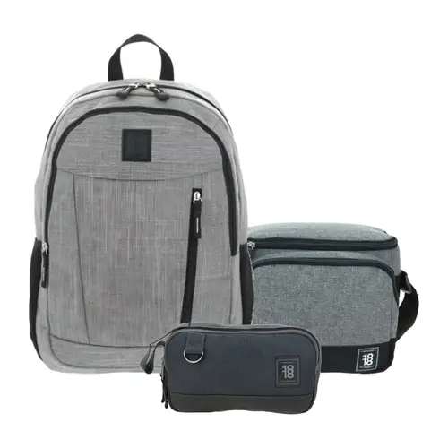 Kit Escolar 1818 by Chenson (Mochila + Lonchera + Lapicera) Gris Juvenil - Modelo 1865936 1