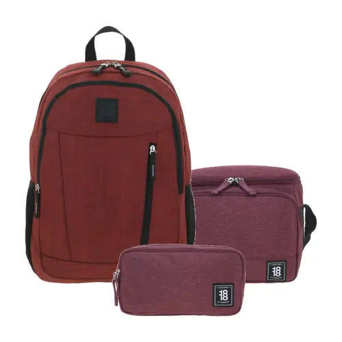 Kit Escolar 1818 by Chenson (Mochila + Lonchera + Lapicera) Magenta Juvenil - Modelo 1865936 1