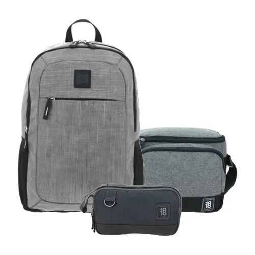 Kit Escolar 1818 by Chenson (Mochila + Lonchera + Lapicera) Gris Juvenil - Modelo 1865937 1