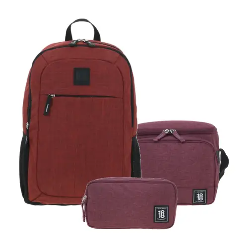 Kit Escolar 1818 by Chenson (Mochila + Lonchera + Lapicera) Magenta Juvenil - Modelo 1865937 1