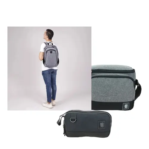 Kit Escolar 1818 by Chenson (Mochila + Lonchera + Lapicera) Gris Juvenil - Modelo 1865938 1