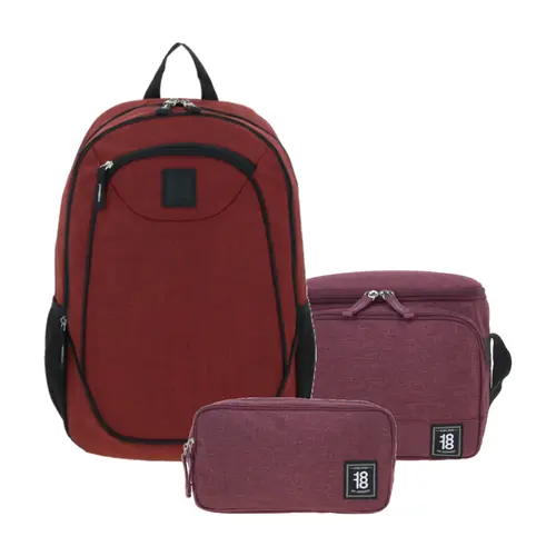 Kit Escolar 1818 by Chenson (Mochila + Lonchera + Lapicera) Magenta Juvenil - Modelo 1865938 1