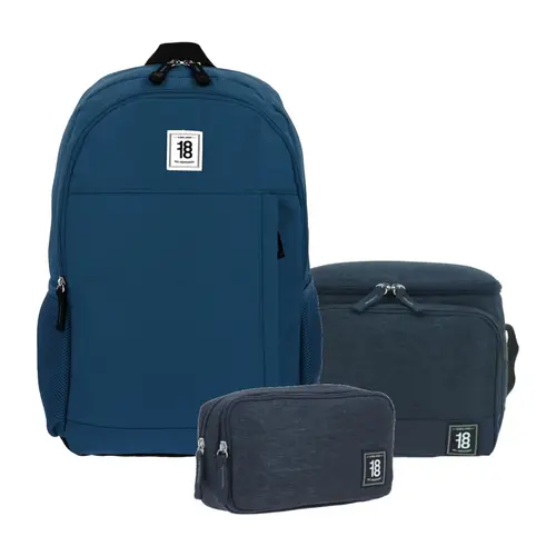 Kit Escolar 1818 by Chenson (Mochila + Lonchera + Lapicera) Azul Juvenil - Modelo 1865947 1