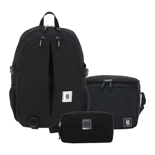 Kit Escolar 1818 by Chenson (Mochila + Lonchera + Lapicera) Negro Juvenil - Modelo 1865948 1