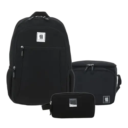 Kit Escolar 1818 by Chenson (Mochila + Lonchera + Lapicera) Negro Juvenil - Modelo 1865949 1