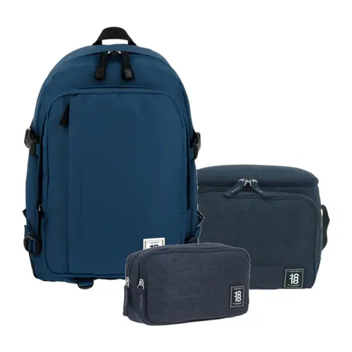 Kit Escolar 1818 by Chenson (Mochila + Lonchera + Lapicera) Azul Juvenil - Modelo 1865950 1