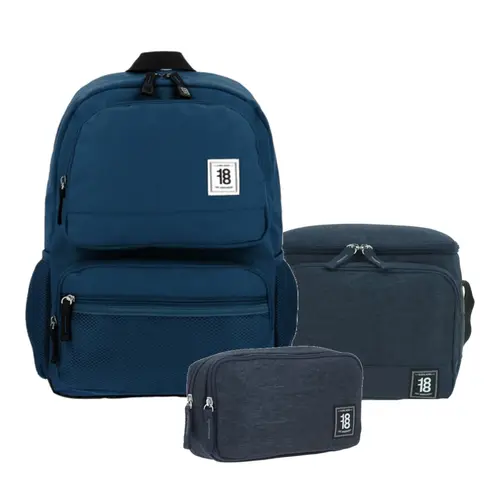 Kit Escolar 1818 by Chenson (Mochila + Lonchera + Lapicera) Azul Juvenil - Modelo 1865951 1