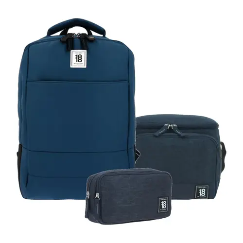 Kit Escolar 1818 by Chenson (Mochila + Lonchera + Lapicera) Azul Juvenil - Modelo 1865953 1