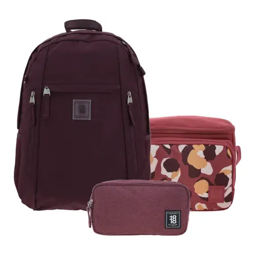 Kit Escolar 1818 by Chenson (Mochila + Lonchera + Lapicera) Magenta Juvenil - Modelo 1866544 1