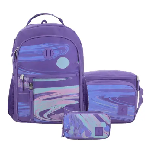 Kit Escolar 1818 by Chenson Mochila + Lonchera + Lapicera Violeta 1