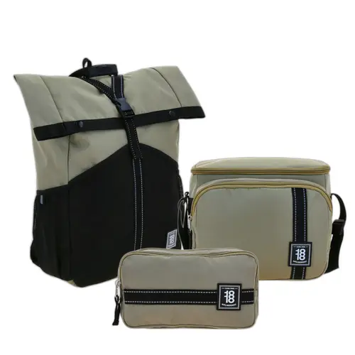 Kit Escolar 1818 by Chenson (Mochila + Lonchera + Lapicera) Gris Juvenil - Modelo 1870247 1