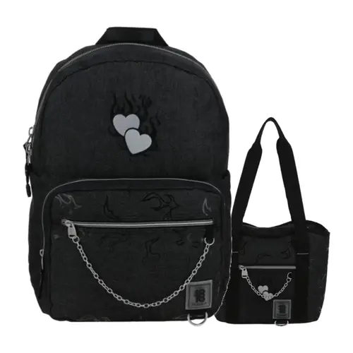 Kit Escolar 1818 by Chenson Mochila + Lonchera Negro Juvenil - Modelo 1870493 1