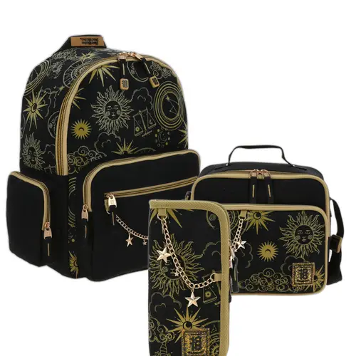 Kit Escolar 1818 by Chenson Negro (Mochila + Lonchera + Lapicera) Juvenil 1