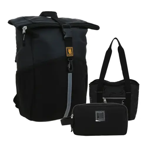 Kit Escolar 1818 by Chenson Mochila + Lonchera + Lapicera Negro 1