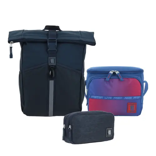 Kit Escolar 1818 by Chenson (Mochila + Lonchera + Lapicera) Azul Juvenil - Modelo 1870776 1