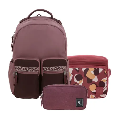 Kit Escolar 1818 by Chenson (Mochila + Lonchera + Lapicera) Magenta Juvenil - Modelo 1870804 1