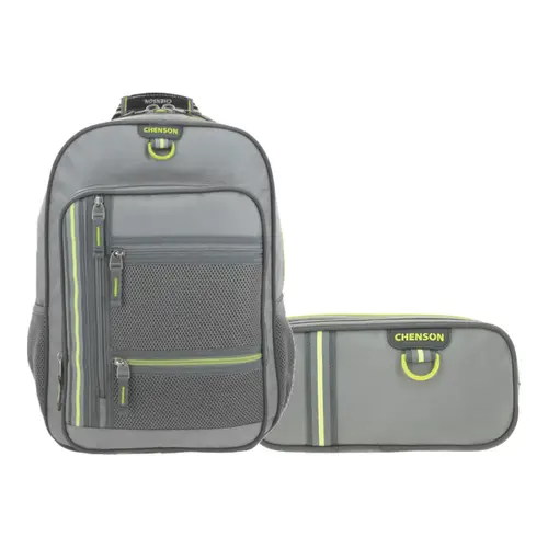 Kit Escolar Clásico by Chenson (Mochila + Lapicera) Gris 1