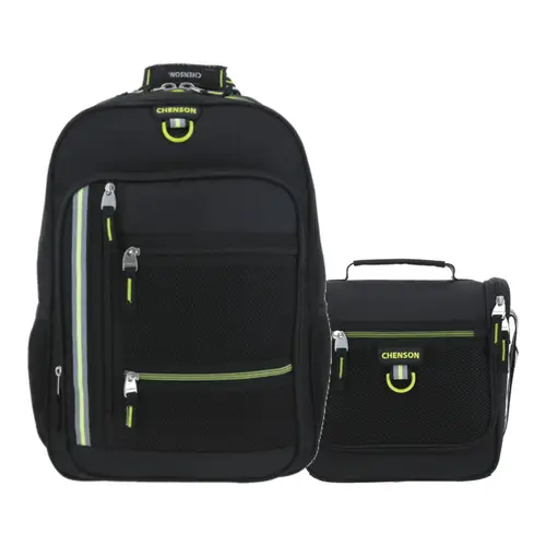 Kit Escolar Clásico by Chenson (Mochila + Lonchera) Negro 1