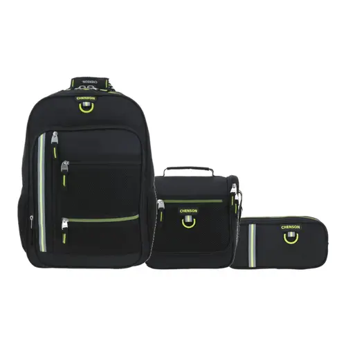 Kit Escolar Clásico by Chenson (Mochila + Lonchera + Lapicera) Negro 1