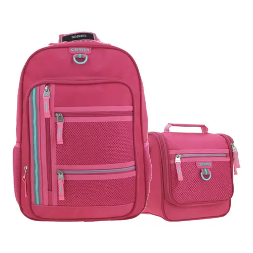 Kit Escolar Clásico by Chenson (Mochila + Lonchera) Rosa 1