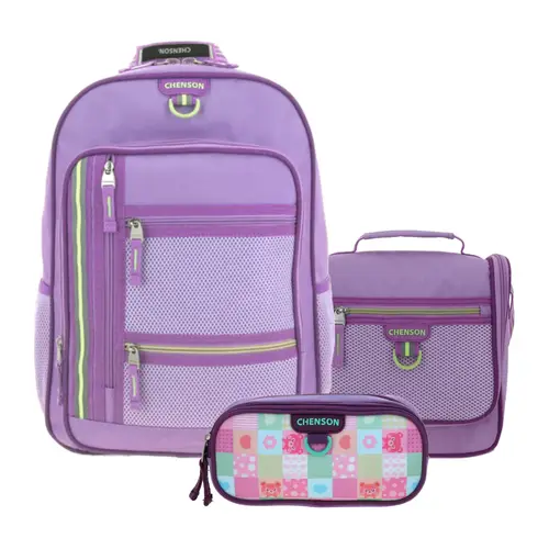 Kit Escolar Chenson Clásico (Mochila + Lonchera + Lapicera) Uva Juvenil
