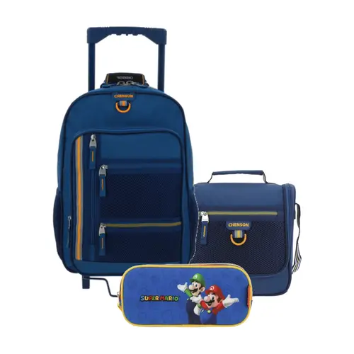 Kit Escolar Chenson Clásico (Mochila + Lonchera + Lapicera) Azul Infantil