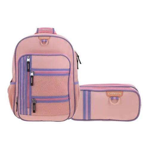 Kit Escolar Clásico by Chenson (Mochila + Lapicera) Beige 1