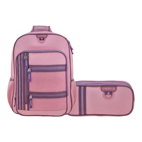 Kit Escolar Clásico by Chenson (Mochila + Lapicera) Rosa 1