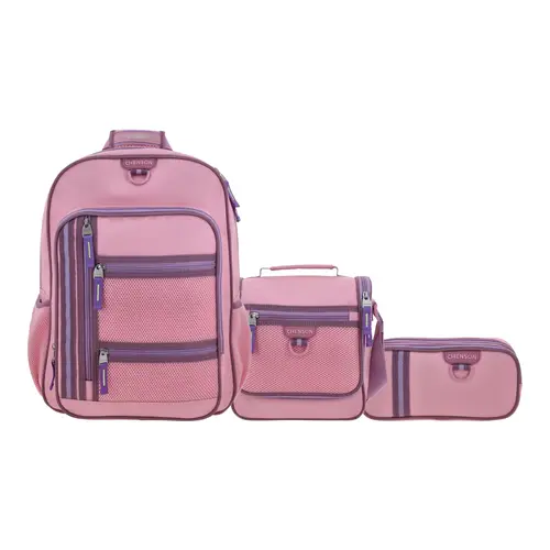 Kit Escolar Chenson Clásico (Mochila + Lonchera + Lapicera) Rosa