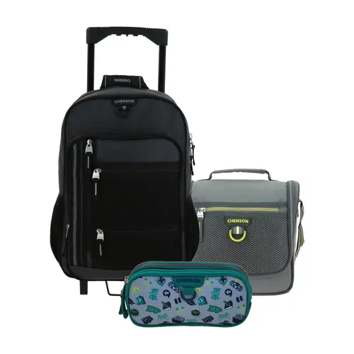 Kit Escolar Chenson Clásico (Mochila + Lonchera + Lapicera) Gris Infantil
