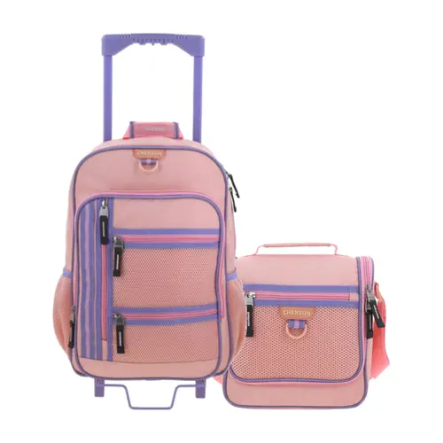 Kit Escolar Chenson Clásico (Mochila con Ruedas + Lonchera) Beige