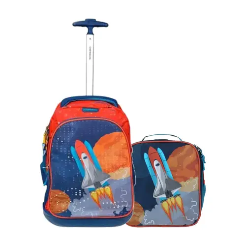 Kit Escolar Chenson Original by Chenson Mochila con Ruedas + Lonchera Magenta Infantil