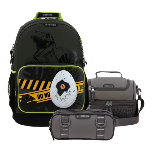 Kit Escolar Chenson Original (Mochila + Lonchera + Lapicera) Gris - Modelo CO70859 1