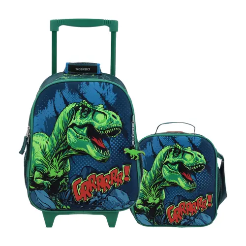 Kit Escolar Chenson Original (Mochila con Ruedas + Lonchera) Azul Infantil