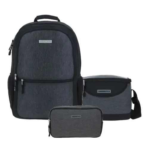 Kit Escolar Chenson Pro (Mochila + Lonchera + Lapicera) Gris - Modelo CP65916