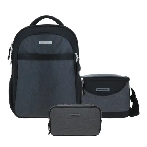 Kit Escolar Chenson Pro (Mochila + Lonchera + Lapicera) Gris - Modelo CP65917