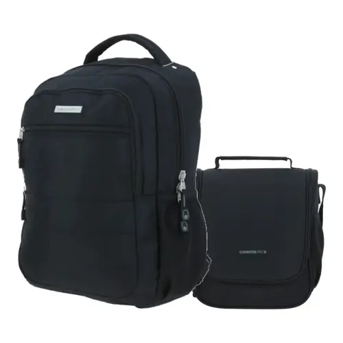 Kit Escolar Chenson Pro (Mochila + Lonchera) Negro - Modelo CP65925