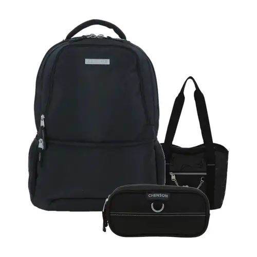 Kit Escolar Chenson Pro (Mochila + Lonchera + Lapicera) Negro - Modelo CP65926