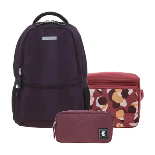 Kit Escolar Chenson Pro (Mochila + Lonchera + Lapicera) Magenta - Modelo CP65926