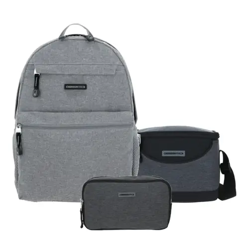 Kit Escolar Chenson Pro (Mochila + Lonchera + Lapicera) Gris - Modelo CP65942