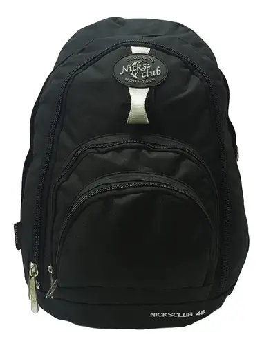 Mochila de Viaje Nicks Club 48 Litros Negra - Grande y Resistente al Agua