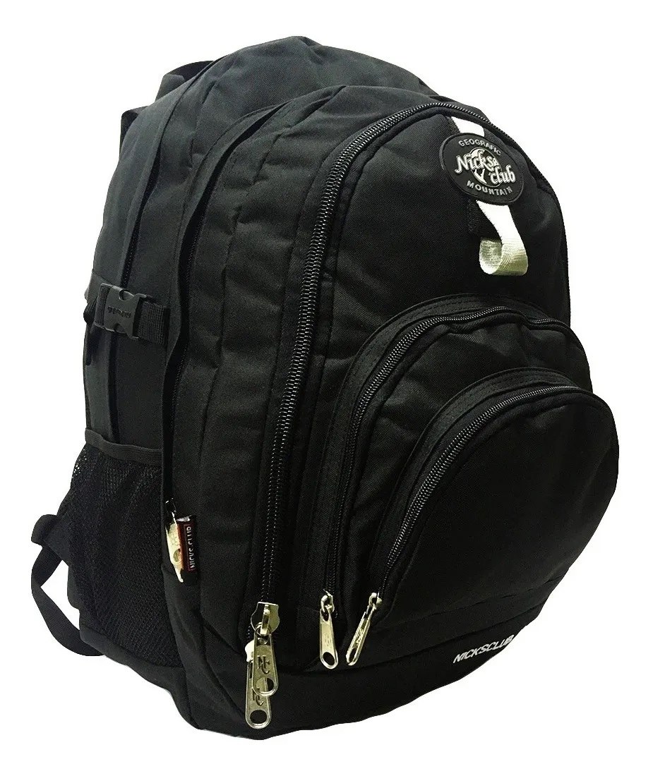 Mochila de Viaje Nicks Club 48 Litros Negra - Grande y Resistente al Agua 2