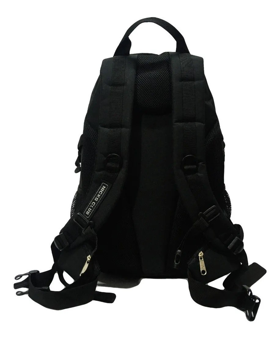 Mochila de Viaje Nicks Club 48 Litros Negra - Grande y Resistente al Agua 4