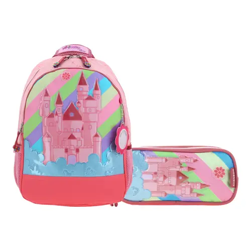 Kit Escolar Happy Girl by Chenson (Mochila + Lapicera) Rosa Infantil - Modelo HG66030 1