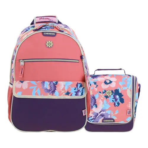 Kit Escolar Happy Girl by Chenson (Mochila + Lonchera) Rosa Infantil - Modelo HG66037 1