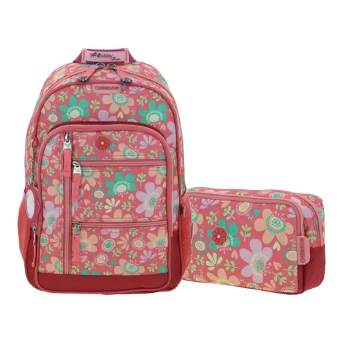 Kit Escolar Happy Girl by Chenson (Mochila + Lapicera) Rosa Infantil - Modelo HG66140 1