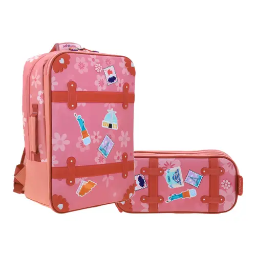 Kit Escolar Happy Girl by Chenson (Mochila + Lapicera) Rosa Infantil - Modelo HG66459 1