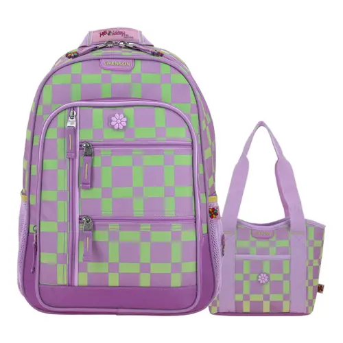 Kit Escolar Happy Girl by Chenson Mochila + Lonchera Uva Infantil - Modelo HG66516 1