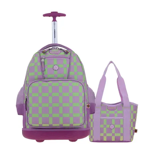 Kit Escolar Happy Girl by Chenson (Mochila con Ruedas + Lonchera) Uva Infantil - Modelo HG66519 1